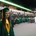 Kelsey Aaronson, the first graduate of Huron's class of 2013, wears the ceremonial river rat ears and waits to receive her diploma, Wednesday, June 5.
Courtney Sacco I AnnArbor.com 
 